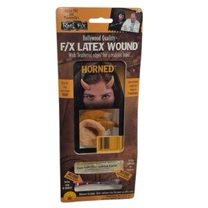 Rubie’s horned F/X latex wound with adhesive materials, brand new in packaging!